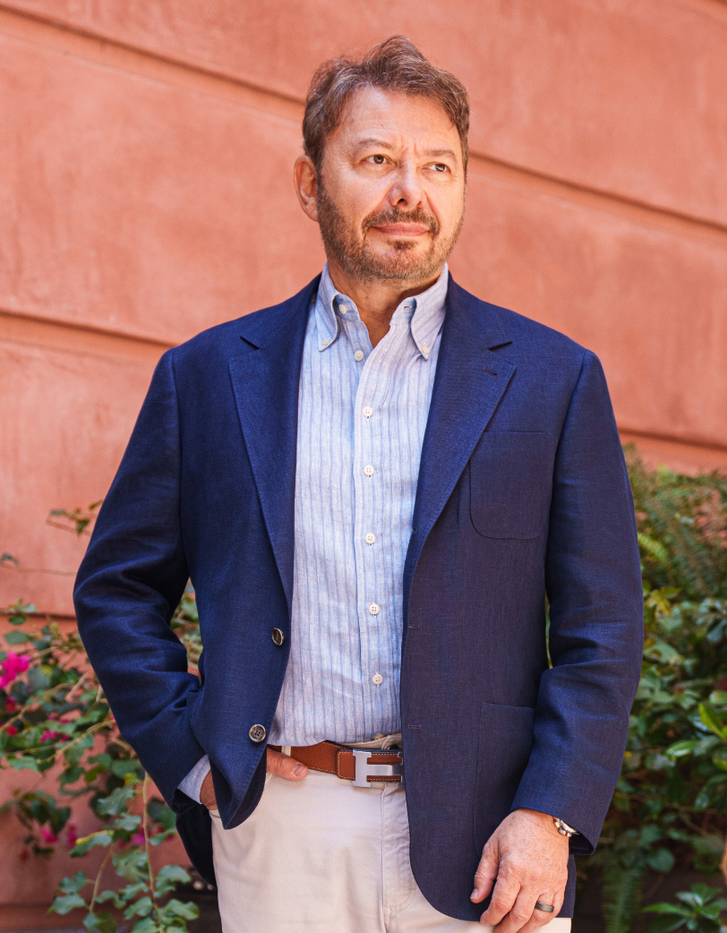 Portrait of Dr. Nikolov outside of The Nikolov Center for Plastic Surgery